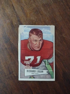1952 Bowman Large #67 Richard Logan Cleveland Browns/ Ohio State Low Grade - Picture 1 of 2