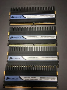 4GB (1GBx4) Corsair Dominator PC2-8500 1066 Non-ECC DDR2 Ram CM2X1024-8500C5D - Picture 1 of 3