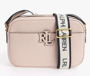 Ralph Lauren Carrie 24 Pink Pebbled Leather Across body Bag - Picture 1 of 7