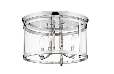 Golden Lighting Payton 14.75 in. 3-Light Chrome Flush Mount - Image 1 of 4
