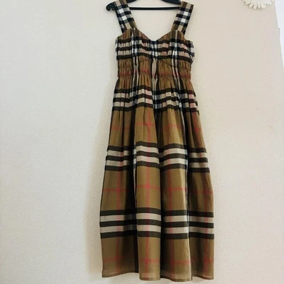 BURBERRY DELILAH Check Gathered Dress Size: US0 Sleeveless EX limited From JAPAN - Image 1 of 4