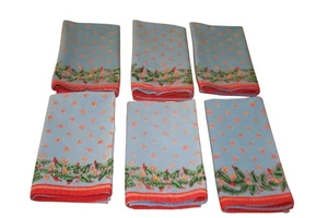 Williams Sonoma Provence Napkins Set of 6 Blue Red French Country Floral *Read* - Picture 1 of 4