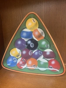 CLAY ART "RACK EM UP" POOL BALLS SERVING PLATTER - Picture 1 of 3