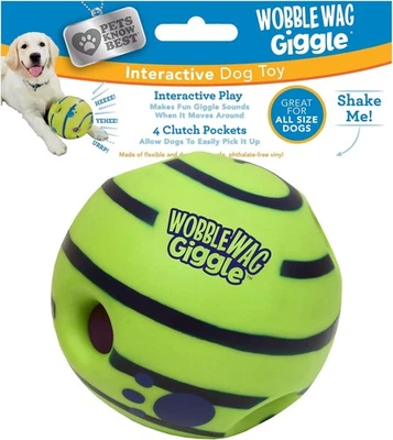 Wobble Wag Giggle Ball – Brinquedo interativo para cães para todos os tamanhos brincadeiras internas/externas - Imagem 1 de 4