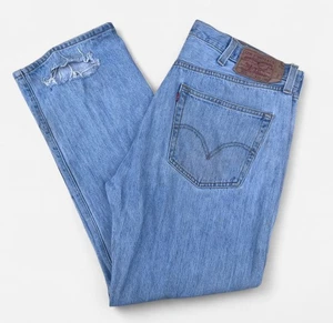 Levi's 501 hellblaue Herrenjeans gerades Bein Knopfleiste - W38 L30 - Bild 1 von 22