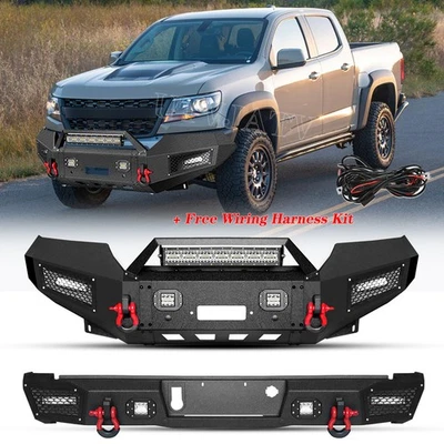 Nuevo parachoques delantero/trasero de acero con placa de cabrestante Aaiwa para Chevy Colorado 2015-2022 Foto 1 de 4