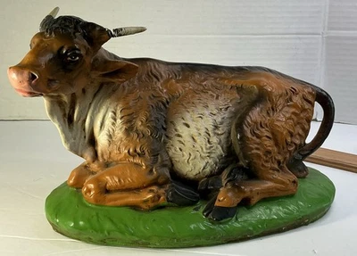 ALTE FONTANINI ITALIEN PAPPMACHE KUH, OCHSE, WEIHNACHTSKRIPPENFIGUR, 12 ZOLL Waage - Bild 1 von 4