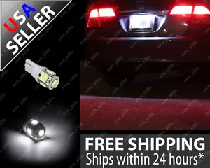 2pc Ultra White LED License Plate Tag 5-SMD Bulb Wedge Light 168 194 W5W 2825 - Picture 1 of 5