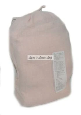 RACHEL ASHWELL Couture Prairie Whipstitch Soft Pink FULL/ QUEEN DUVET Linen - Image 1 of 4