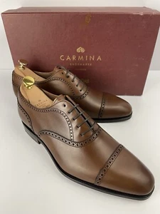 Oxford uomo CARMINA RAIN Brogue Captoe in pelle marrone taglia 8,5 EE/US 9,5 - Foto 1 di 17