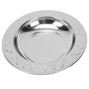 Vassoio in Acciaio Inox Piatto da Pranzo Metallo Rotondo Servizio Bimbo - Foto 1 di 12