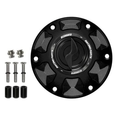 Accossato black aluminum fuel tank cap quick release Triumph Daytona 955i 96-02 Foto 1 de 4