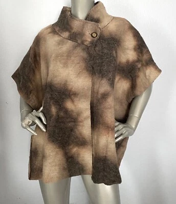 Bryn Walker Nuevo con Etiquetas Greta Maltinto Lana Simulado Cuello Gorra Manga Parche Bolsillo Chaleco 3X Foto 1 de 4