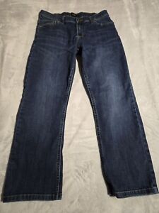 Lee Straight Fit Boys Husky Size 12 Denim Blue Jeans Straight Fit Pants Dark
