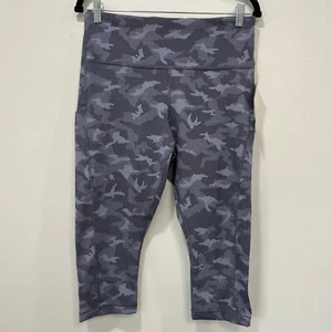 Athleta Womens Ultimate Stash Pocket Texture Camo Capri 1XL NWT $79 Crop Stretch - Picture 1 of 8