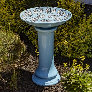 Porcelain Birdbath with Hand Painted Details - Picture 1 of 52