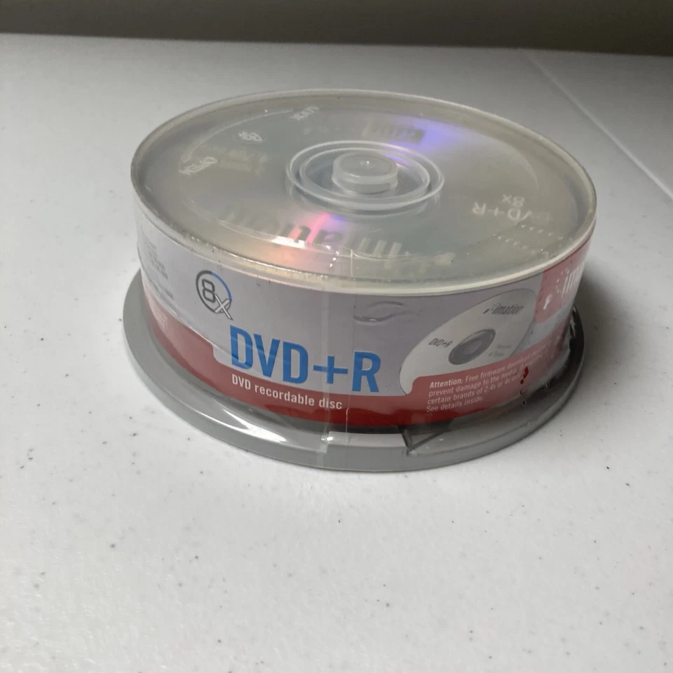 Imation DVD+R 16x Speed 4.7GB 2-4 Hours Blank Disc 25pk Spindle New 2003 - Image 1 of 4
