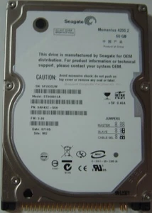 60GB 2.5" IDE Seagate ST96812A 9.5MM 44PIN Drive Tested Good Our Drives Work - Picture 1 of 1