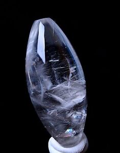 8.18g Rare Natural Silver Hair Rutilated Quartz Titanium Crystal Ms Man Pendant