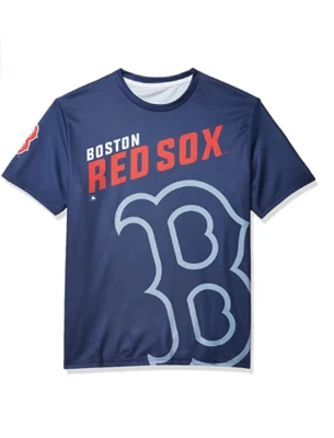 Camiseta para mujer FOCO MLB Boston Red Sox Wordmark Logo, azul Foto 1 de 2