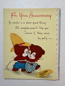 VTG Unused Anniversary Bear Greeting Card by American Greeting. - Picture 1 of 3