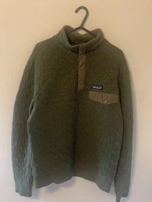 Vintage Patagonia Organic Cotton Quilt Snap T Pullover Mens Small Khaki Green - Image 1 of 4
