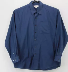 Cutter & Buck Shirt Mens Size XL Solid Blue Button Up LS Collared Shirt - Picture 1 of 7