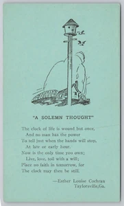 Cartolina retro diviso Un poema di pensiero solenne - Foto 1 di 2