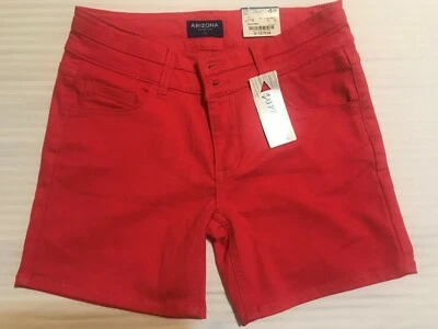 ARIZONA WOMEN JUNIOR'S Rose Garden Midi Shorts Sz 12.5 Plus Adjustable Waist NWT - Image 1 of 3