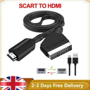 SCART To HDMI Converter Audio Video Adapter For HDTV Sky Box STB Plug HD TV DVD - Picture 1 of 11