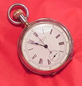 UNIQUE PRESENTATION HENRY ALFRED LUGRIN JR WALTHAM CHRONOGRAPH POCKET WATCH 1884 - Picture 1 of 17