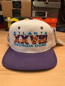 Vintage Mütze Kappe neu mit Etikett Sports Specialties Super Bowl XXVIII Georgia Kuppel Druckknopflasche - Bild 1 von 7