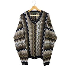VTG Tundra Canada Knit Sweater Retro 90's Cosby Hip Hop Biggie Multi-color Sz XL