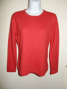 SUTTON STUDIO BLOOMINGDALE'S 100% CASHMERE RED CREWNECK LONG SLEEVES SWEATER S/M - Picture 1 of 10