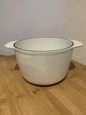 French NOMAR Cast Iron Cooking Pot 17 White With Handles Excellent Condition - Image 1 of 4