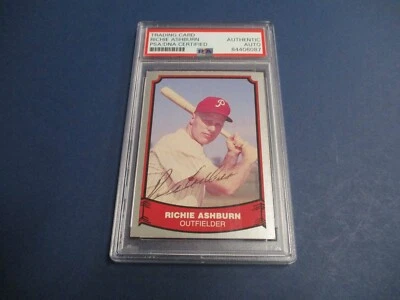 Richie Ashburn Phillies Autographed Signed 1988 Pacific Card #8 PSA Slab - Image 1 of 4