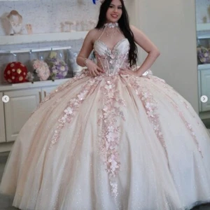 Abiti da ballo a cuore con fiori 3D Quinceanera - Foto 1 di 10