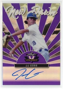 JJ Goss 2019 Leaf Valiant Baseball New Dawn ND-JJG Purple Prismatic 1/15 Bookend - Picture 1 of 2