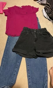 Girls Zara outfit- set of 3- jeans, shorts, shirt- Size 10 - Picture 1 of 3