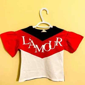 River Island Toddlers Multicolor L'Amour Chevron Colorblock Short Sleeve T-Shirt - Picture 1 of 2