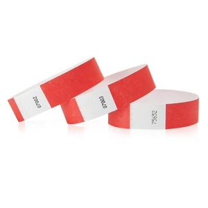 Tyvek Neon Red 500 Count Wristbands for Events, Security Bracelets - Picture 1 of 3