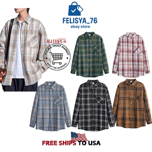 New Men's Retro Casual Shirts Cotton Long Sleeve With Pocket T-shirt Tops - Picture 1 of 8