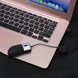 Portable Mini Game Mouse Retractable USB Optical Scroll Wheel Wired Mouse Mice - Photo 1/5