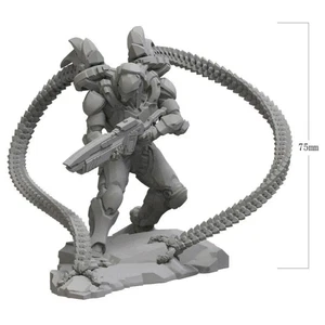 1/24 75mm 3D Print Cyberpunk Model Kit Warrior Soldier Unpainted - Picture 1 of 1