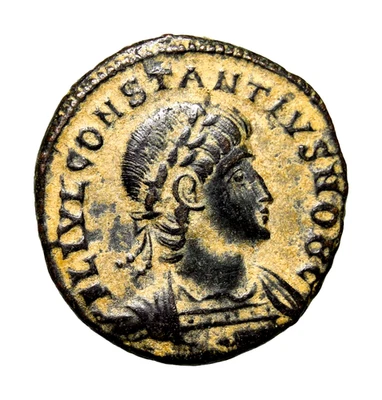 Constantius I AE Follis Soldiers w Standards Antioch 332 AD Certified Roman Coin - Image 1 of 4