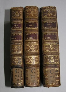 Mémoires de l'Académie Royale et Belles-Lettres. Tomes 1,2, 3. Planches 1719 - Picture 1 of 4