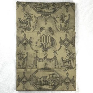 *Rare* French Tapestry Decor Fabric Bon Voyage Toile de Jouy, 54 x 75 in Piece - Picture 1 of 5