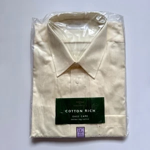 Vintage Marks & Spencer St Michael Herren Hemd Creme 17" 43cm Kragen Cotton Rich - Bild 1 von 8