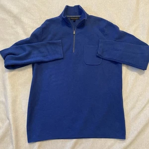 Banana Republic Sweater Mens L Blue 1/4 Zip Pullover Coolman Half Zip - Picture 1 of 5