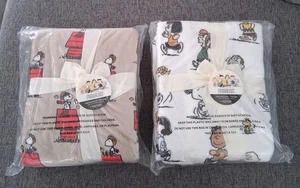 Peanuts Berkshire Samt weiche Überwurf Decke weiß hellbraun 55x70 2 Stück - Bild 1 von 4